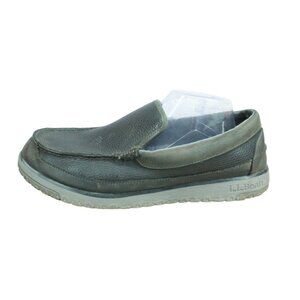 LL Bean All Week Slipper Mocs Shearling Lined Black Leather Size 11 M
